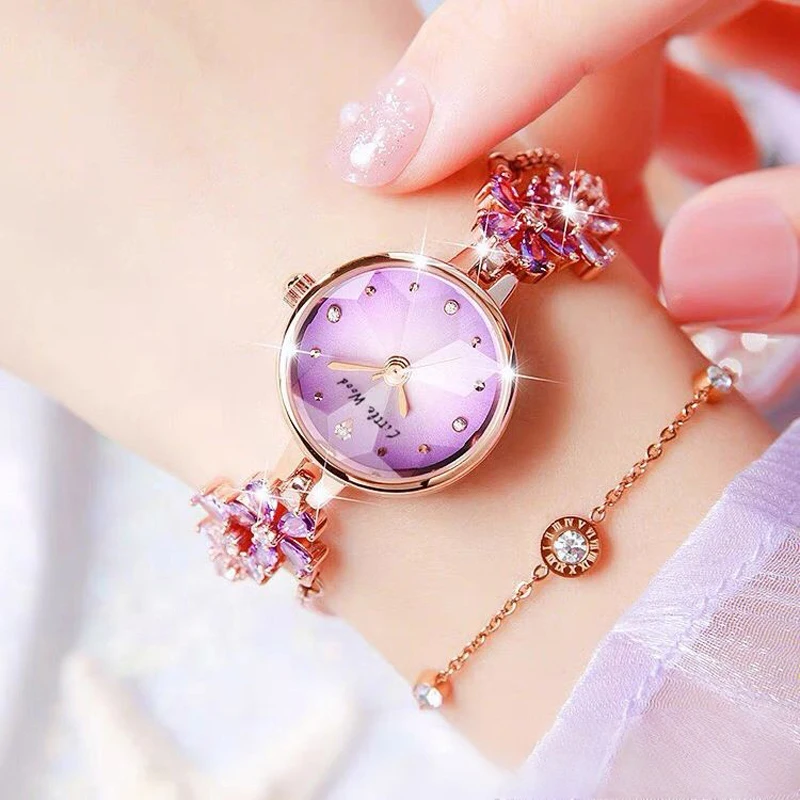 Women's Luxury Watch Brand Fashionable and Elegant Violet, Unique Waterproof Quartz Bracelet, Watch and Clock L94