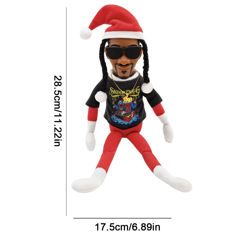 Christmas Elf Doll Snoop Dogg Snoop on a Stoop 12\'\' Plush Toys Shelf Decor Includes Elf Toy Tshirt Sunglasses Necklace Xmas Gift