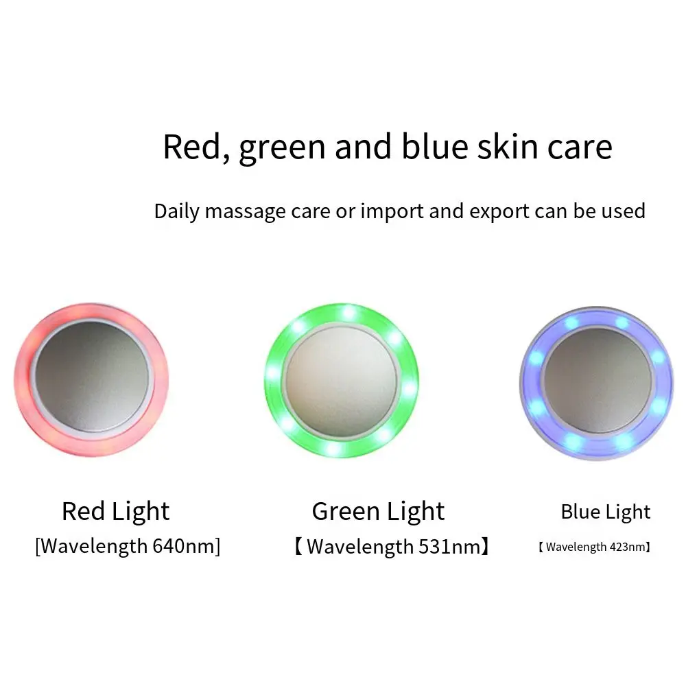 Rechargeable Photon Beauty Instrument Skin Lifting Anti Wrinkle Hot Cold Hammer Red Blue Green Light Introduction Instrument