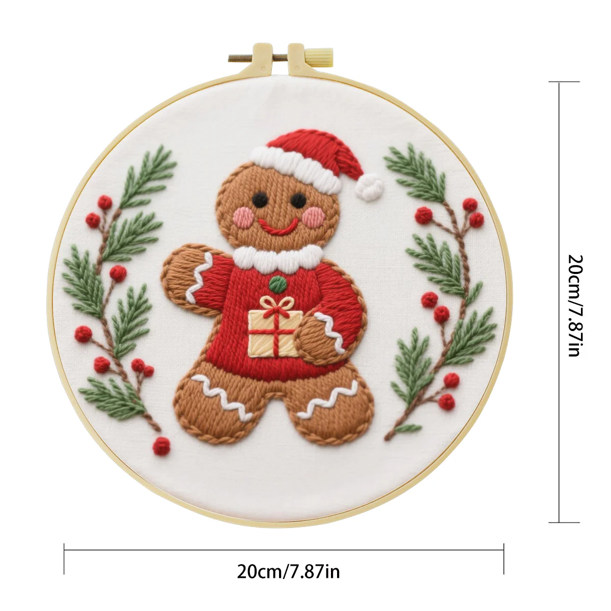 1 Stück 20X20CM/15X15CM 7,87/6,3 Zoll Weihnachtsthema Stickerei-Starter-Kit DIY-Kit DIY-Stickerei-Set Handarbeiten Nadelkunst – Detail 5