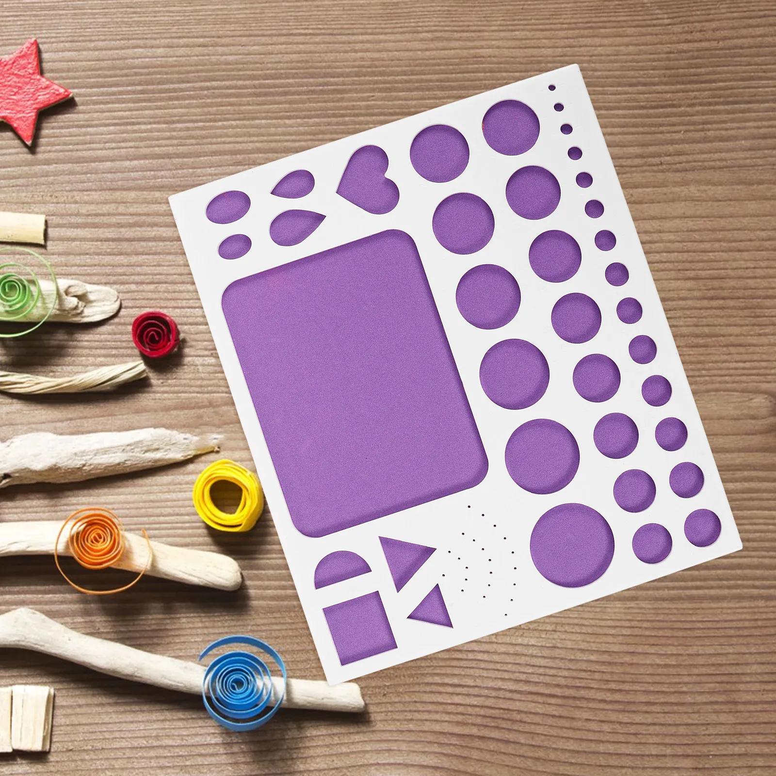 Quilling Template Board with Cork Backed Grid Guide Ruler Shaper Curling Tool for Paper Strips Crafts Greeting Cards