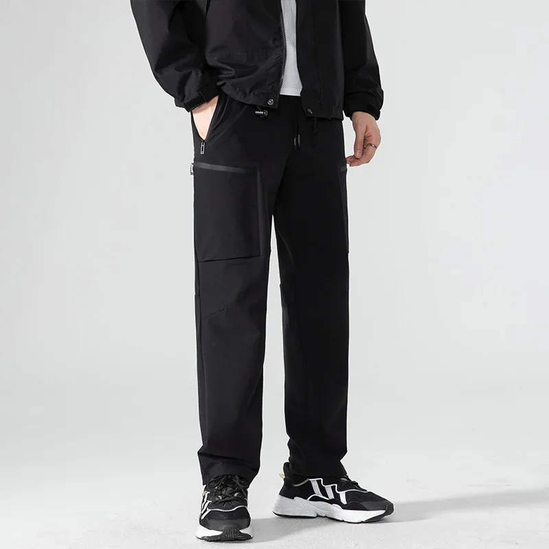 

Модные модные бархатные прямые теплые брюки высокого качества, удобные дышащие уличные мужские ветрозащитные спортивные повседневные брюки