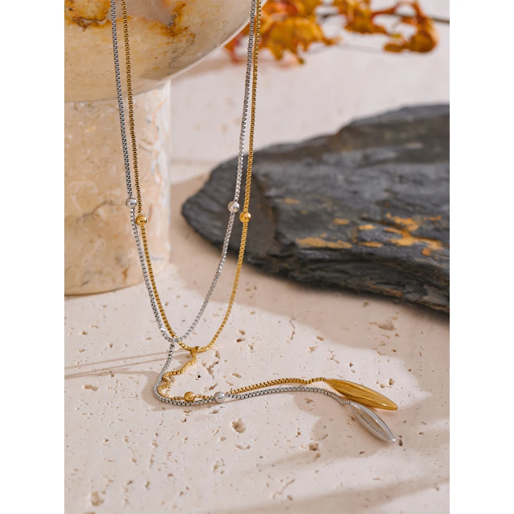 Yhpup Waterproof Sexy Fashion Stainless Steel Chain with a Pendant Drop Attractive Golden Necklace Water Resistant Jewelry Gift