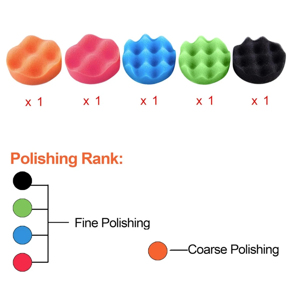 3/4/5/6Inch Polishing Pads for Drill Compound Buffing Sponge Pads for Auto Car Polishers,5Pcs for Car Polishing Sanding Waxing