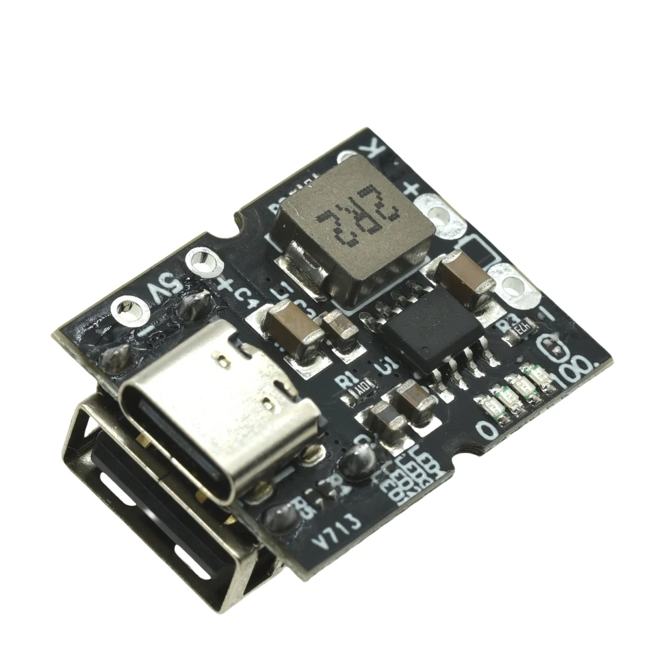 Typ-C 5V 2A Boost Step-Up Strommodul Lithium-Batterie-Ladeplatine Überladeschutz LED-Anzeige DIY Powerbank – Detail 3