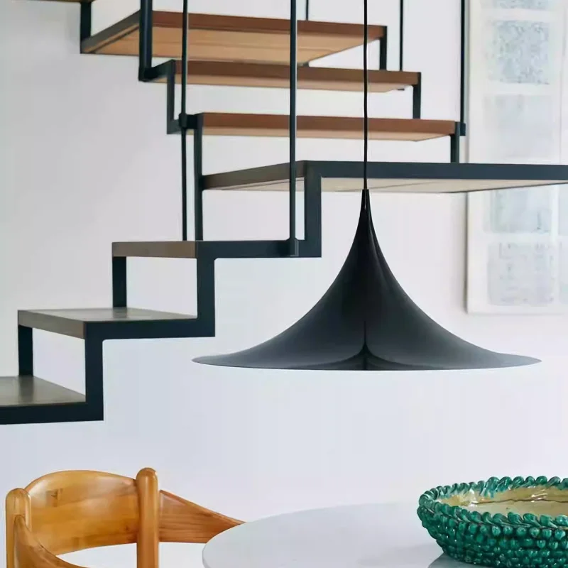 Lámpara colgante de cuerno de restaurante nórdico, diseño danés, minimalista francés, Bar Medieval, mostrador, isla, luz OVNI