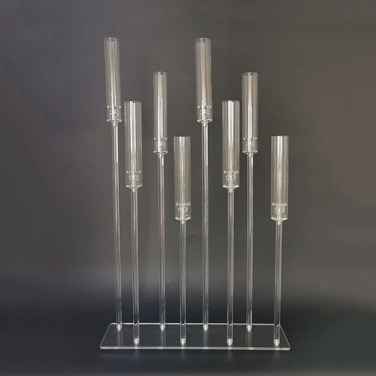 

5 8 10 Heads Acrylic Candelabra Centerpiece Square Candelabra Candlestick