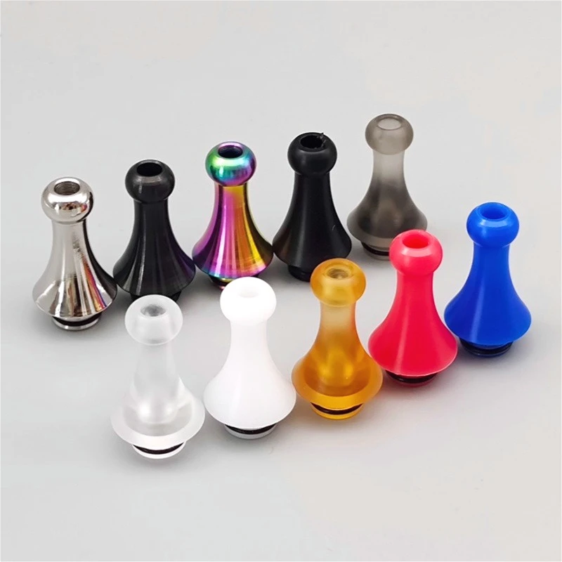 5PCS 510 Drip Nozzle Round Ball Top Stainless Steel Plastic Mouthpiece