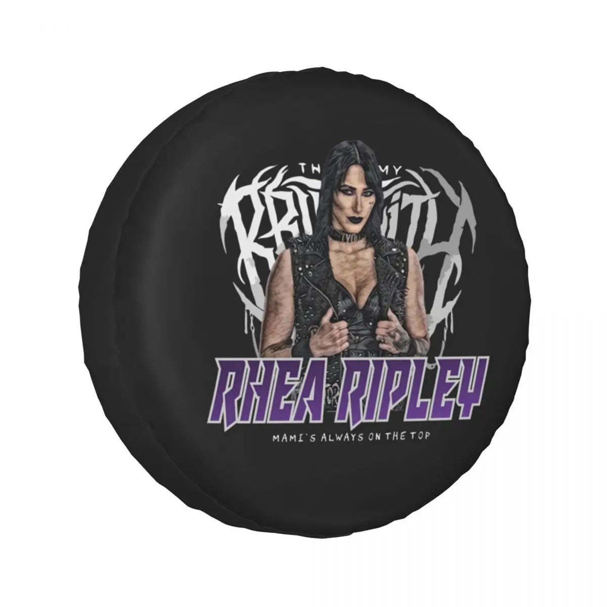 

Custom Rhea Ripley Mami's On Top Spare Tire Cover for Car Vehicle 4x4 Wheel Protector Covers 14" 15" 16" 17" Inch