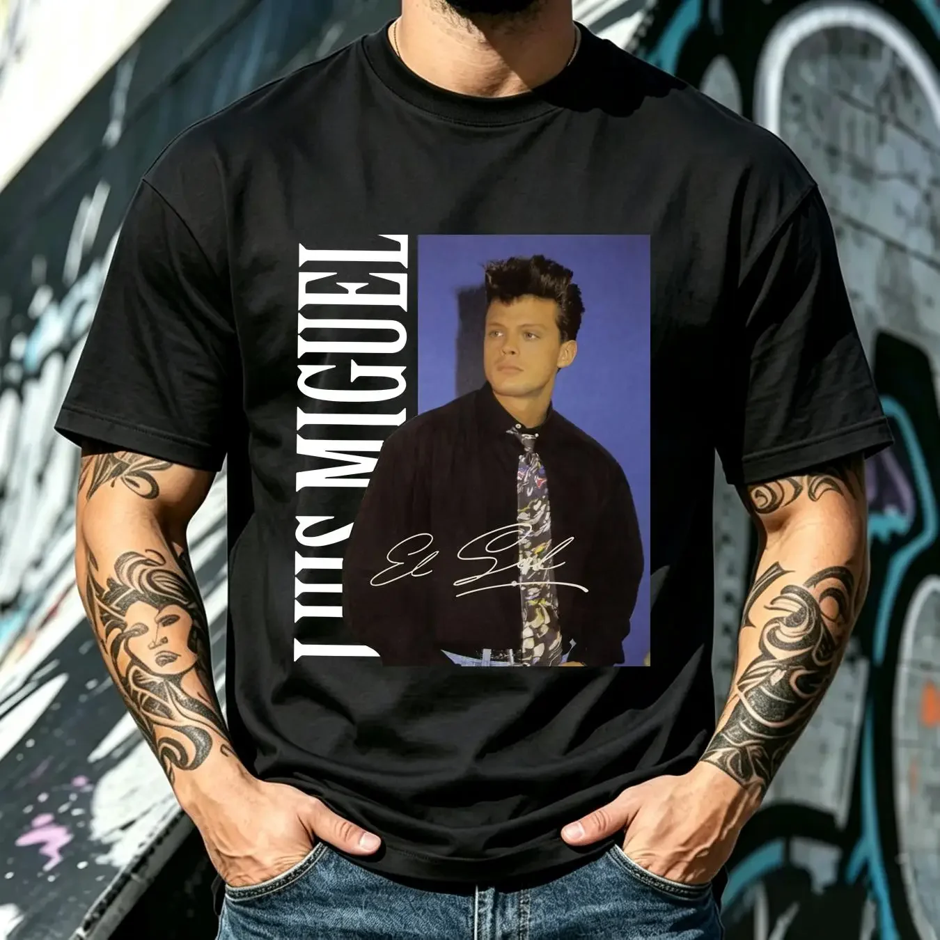 washed T Shirt Vintage Luis Miguel Retro For Fan All Size S 3XL vintage Washed graphic Top For Everyday Wear streetwear