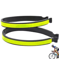 2Pcs Cycling Reflective Trouser Clips Strips Outdoor Biking Cycling Ankle High-Visibility Pants Windproof Clip Cycling Supplies