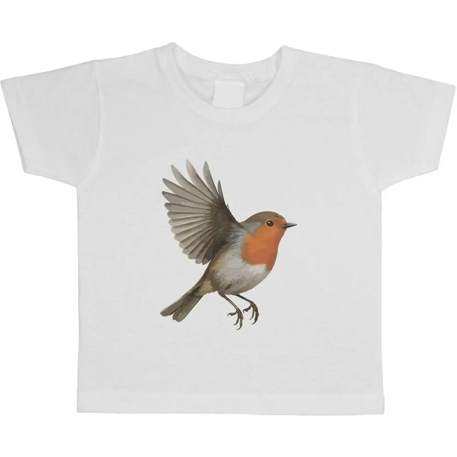 Kinder T Shirt quot Robin Redbreast Bird in Flight Wings Spread TS057795 vintage Washed Breathable homme Versatile streetwear