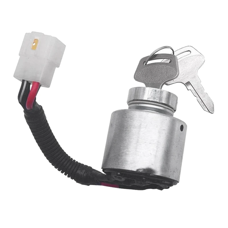 Metal Ignition Switch Silver Ignition Switch With 2 Keys Fits For Kubota 66101-55200 BX1800 2200 2230 G1800 ZD18 28