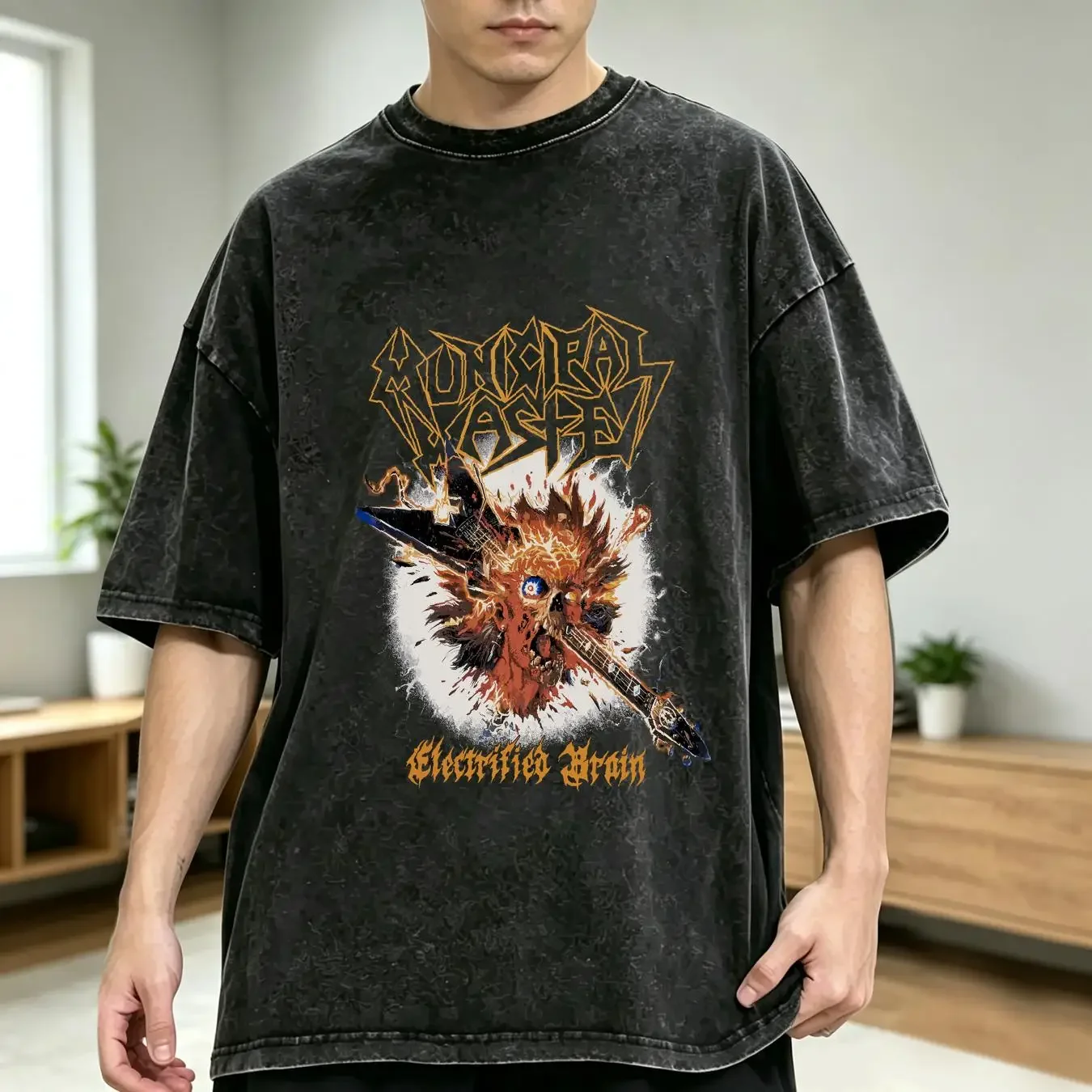 washed T Shirt Municipal Waste band album All sizes S to 5Xl JJ3344 long or short sleeves vintage Washed designer clothes