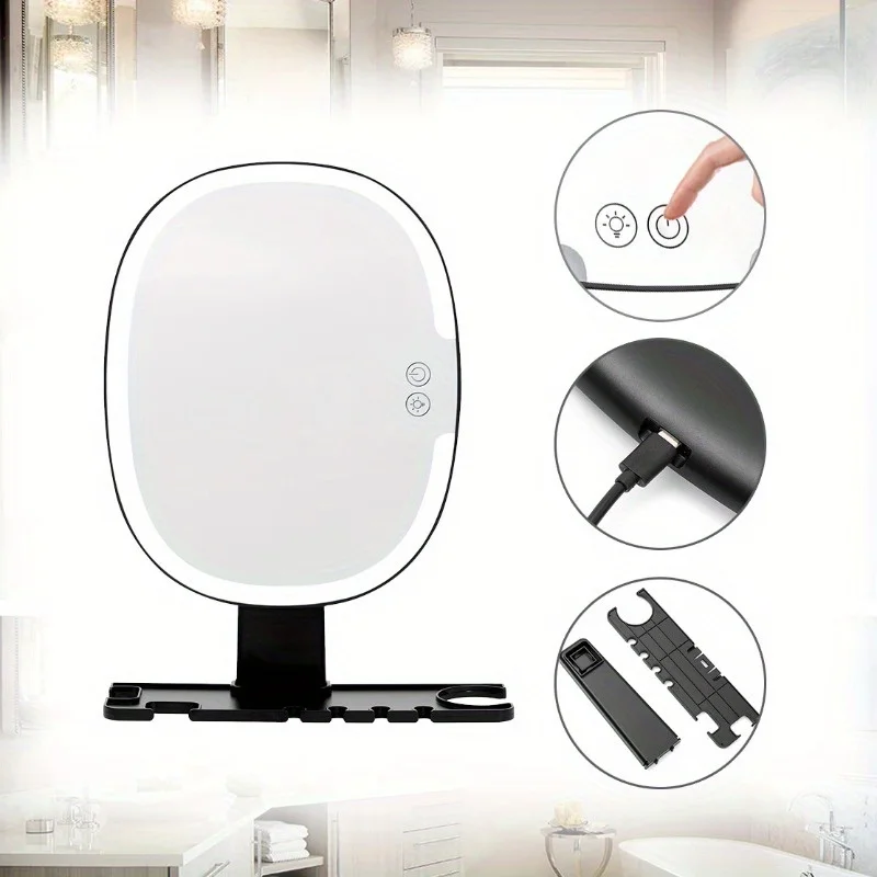 RadiantLED Lighted Makeup & Shaving Mirror - Wall Mounted, Anti-Fog, Ideal for Effortless Beauty in Shower or Bath - Sturdy Desi