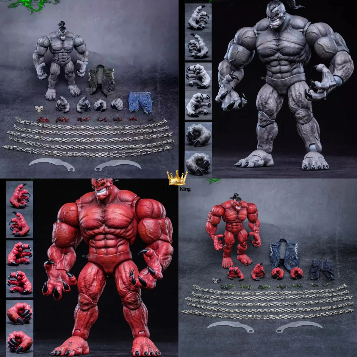 AXYTOYS AXY-D001-A 1/12 Scale Here Comes the Devil Red Grey Orcs Demon Full Set 6inch Action Figure Collectible Model Toys