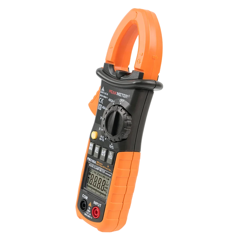 Peakmeter PM2108/MS2108A 4000 Counts AC/DC Current Bar Graph Display Clamp Meter 600V AC/DC 26mm Jaw Size 40MHz Frequency