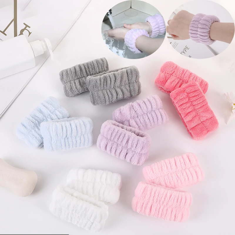 Face Wash Hand Band Super Absorbant Plush Hand Wash Wristband Flannel Wrist Anti-wet water Band Sports Sweat Absorbent Sleeve