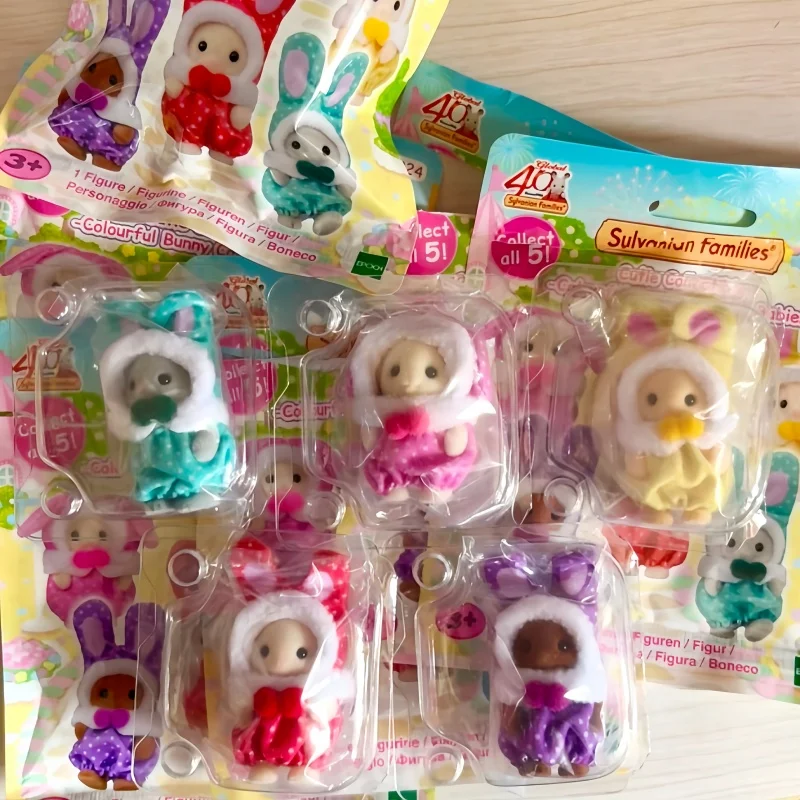 Sylvanian Families 40Th Anniversary Blind Bag Bunny Costume Mini Figure Collectible Random Plush Doll Desktop Decoration