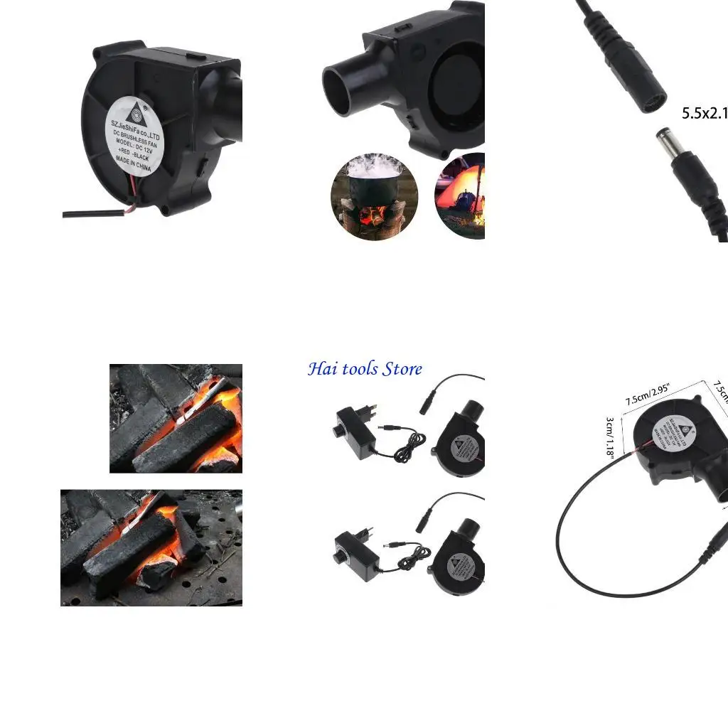 

X37E UK/EU PLUCK 12V BBQ вентилятор Small Portable Prosive Blower Регулируемая скорость