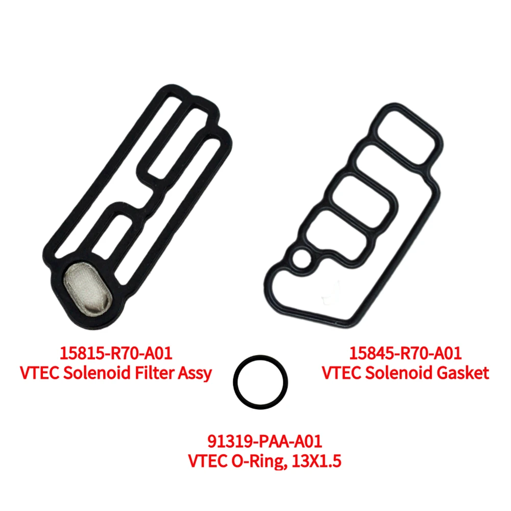 

VTEC Solenoid Gasket 15845-R70-A01 with Filter Assy 15815-R70-A01 and O Ring 91319-PAA-A01 for Honda 3.5L V6 Engines 2008-2016
