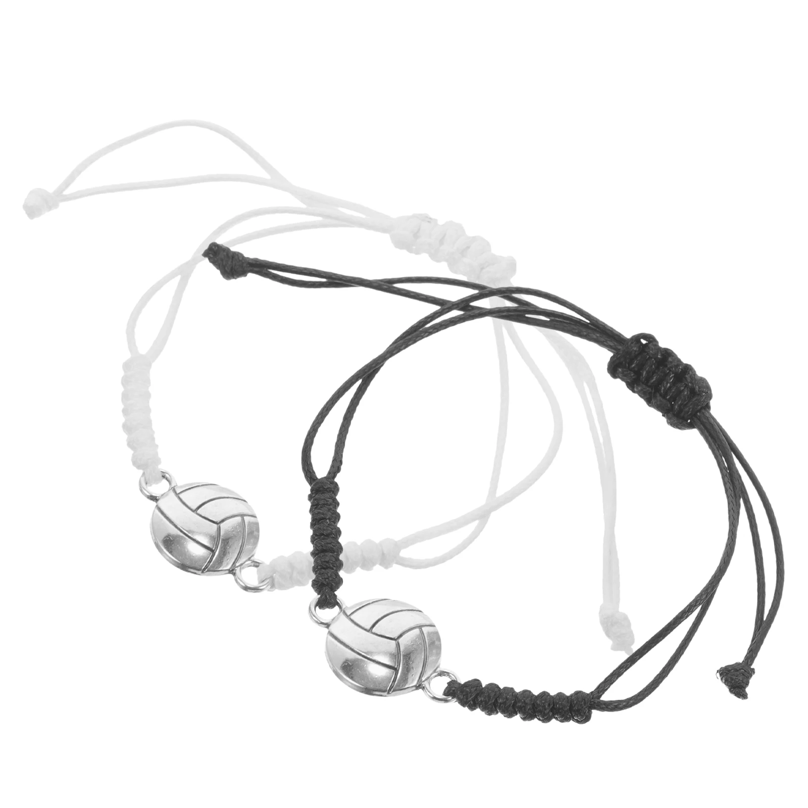 

2 Pcs Volleyball Pendant Bracelet Chic Team Wristbands Set Sport Bracelets Boys' Decorative String .volleyball Girls Gear