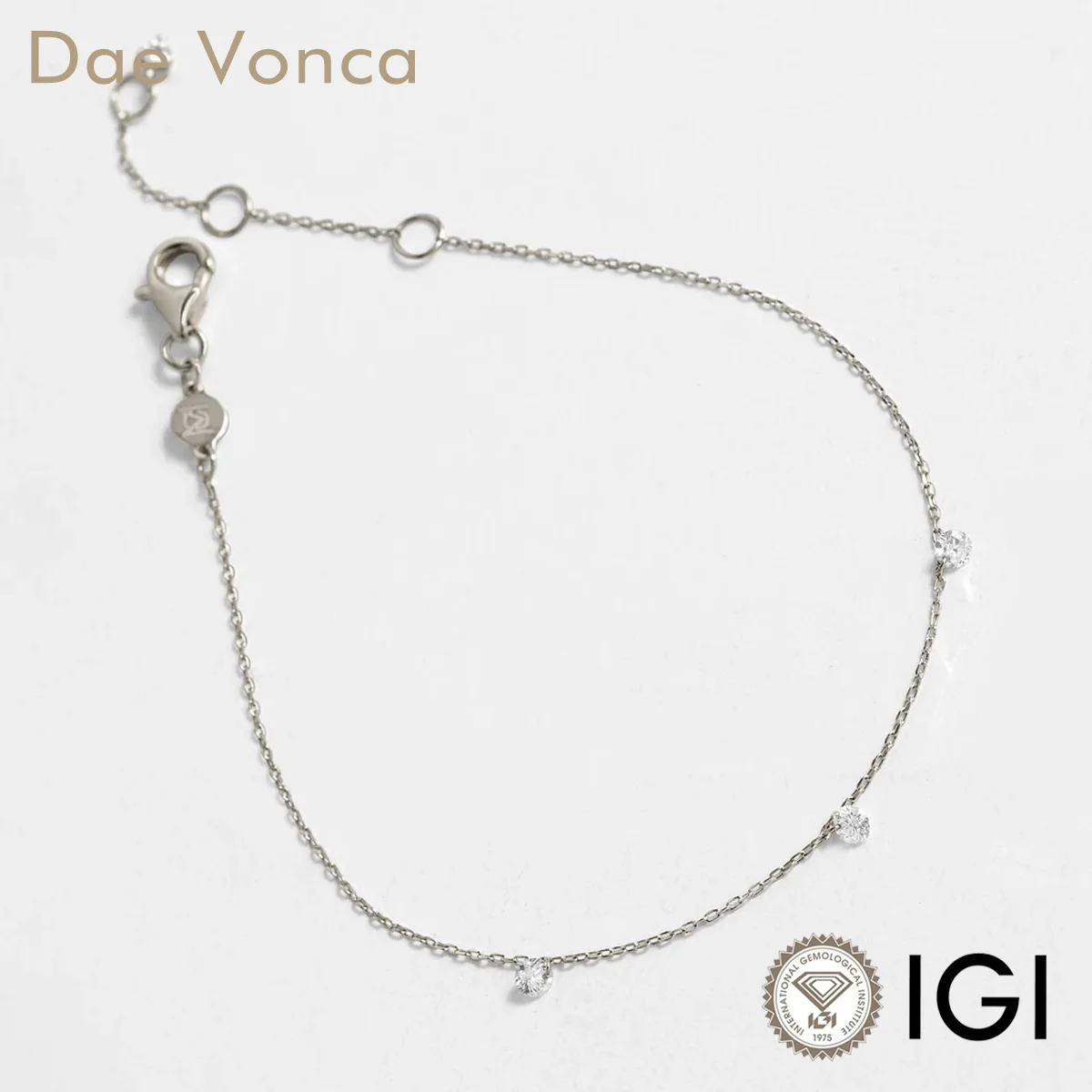 Unique Drilled Diamond Bracelet 9K/14K/18K White Gold Lab Grown Diamond Bracelet Adjustable Bracelet for Birthday Gift