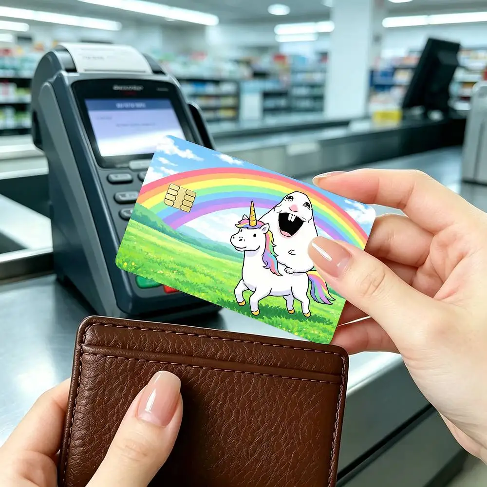 Creative Funny Hamster Meme  Credit Card HD Stickers Small Chip Waterproof Sticker Game Card Decal Gift