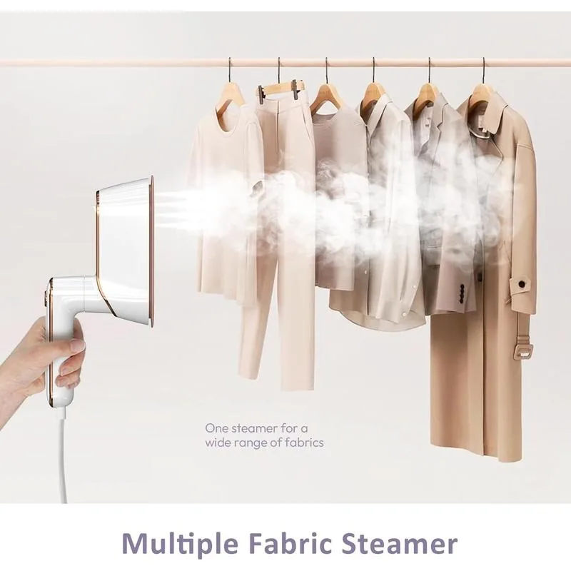 مكواة بخار للسفر بقدرة 1300 وات، مكواة سفر صغيرة محمولة فعالة للملابس بتصميم رقيق، مثالية للسفر، باللون الأبيض