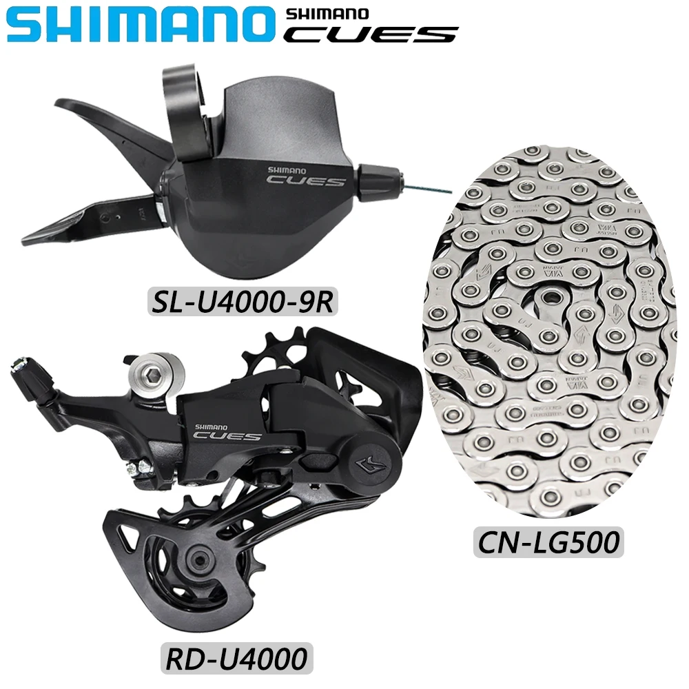 

SHIMANO CUES U4000 9 Speed Derailleur for MTB Bike U4000 U3020 U4020 Rear Derailleur CN-LG500 9/10/11 Speed Chain Bicycle Parts