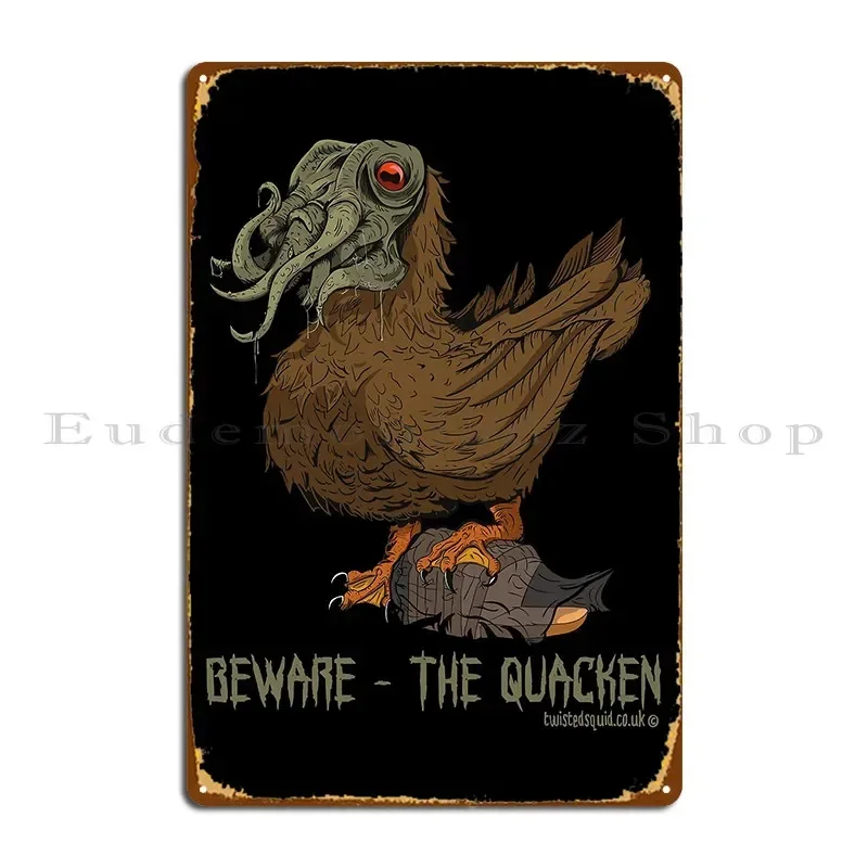 Beware The Quacken Twisted Squid Metal Plaque Poster Party Pub Wall Custom Wall Cave Printing Tin Sign Poster
