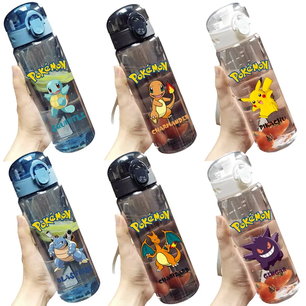 

Pokemon Squirtle Charizard Pikachu Bulbasaur Gengar Venusaur Water Bottle Large-volume Student Movement Anime Figure Sippy Cup