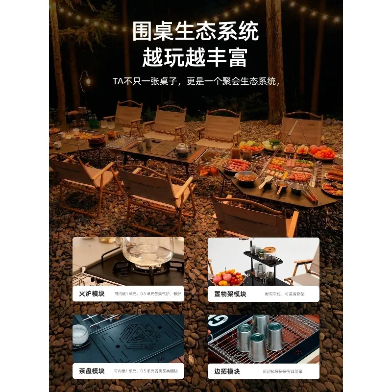 Stainless steel foldable outdoor stove tea camping fire table