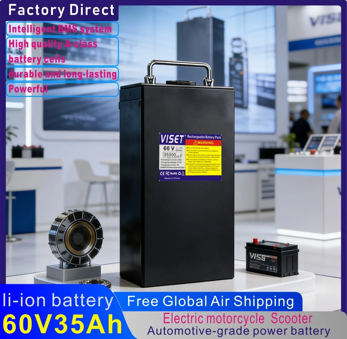 2026 لبطارية دراجة نارية كهربائية هارلي ذات فتحتين 60 فولت 20 أمبير-35 أمبير 18650 بطاريات ليثيوم أيون مقاومة للماء سكوتر قابل للطي Citycoco #3