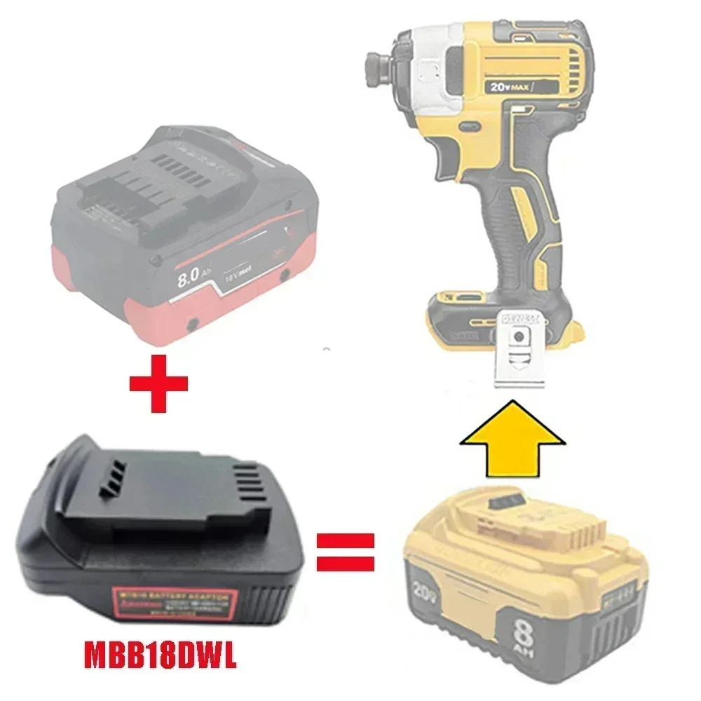 Battery Adapter for Metabo Battery MBB18MTL/MBB18BSL/MBB18DWL/ MBB18MWL/MBB18HTL for Makita Bosch DeWalt Milwaukee Hitachi Tools