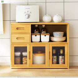 Boîte de rangement multifonctionnelle en bambou T1, rangement de cuisine, multicouche, assaisonnement, vaisselle, armoire domestique, boîte de soleil officielle avec MELT1