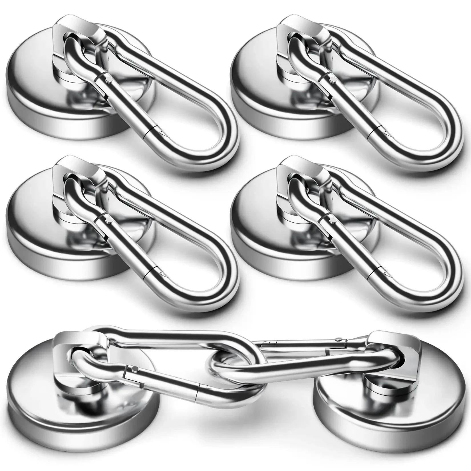 

2-12 PC Super Strong Neodymium Magnet Carabiner Magnetic Ring Keychain Magnetic Ring Magnets Seat Rotating Magnetic Suction Cup