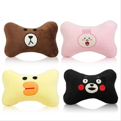 Cute Car Pillow Universal Cartoon Car Headrest Neck Pillow PP Cotton Soft Pad Women Girls Kids Car Accessories 2pcs/Set 2022