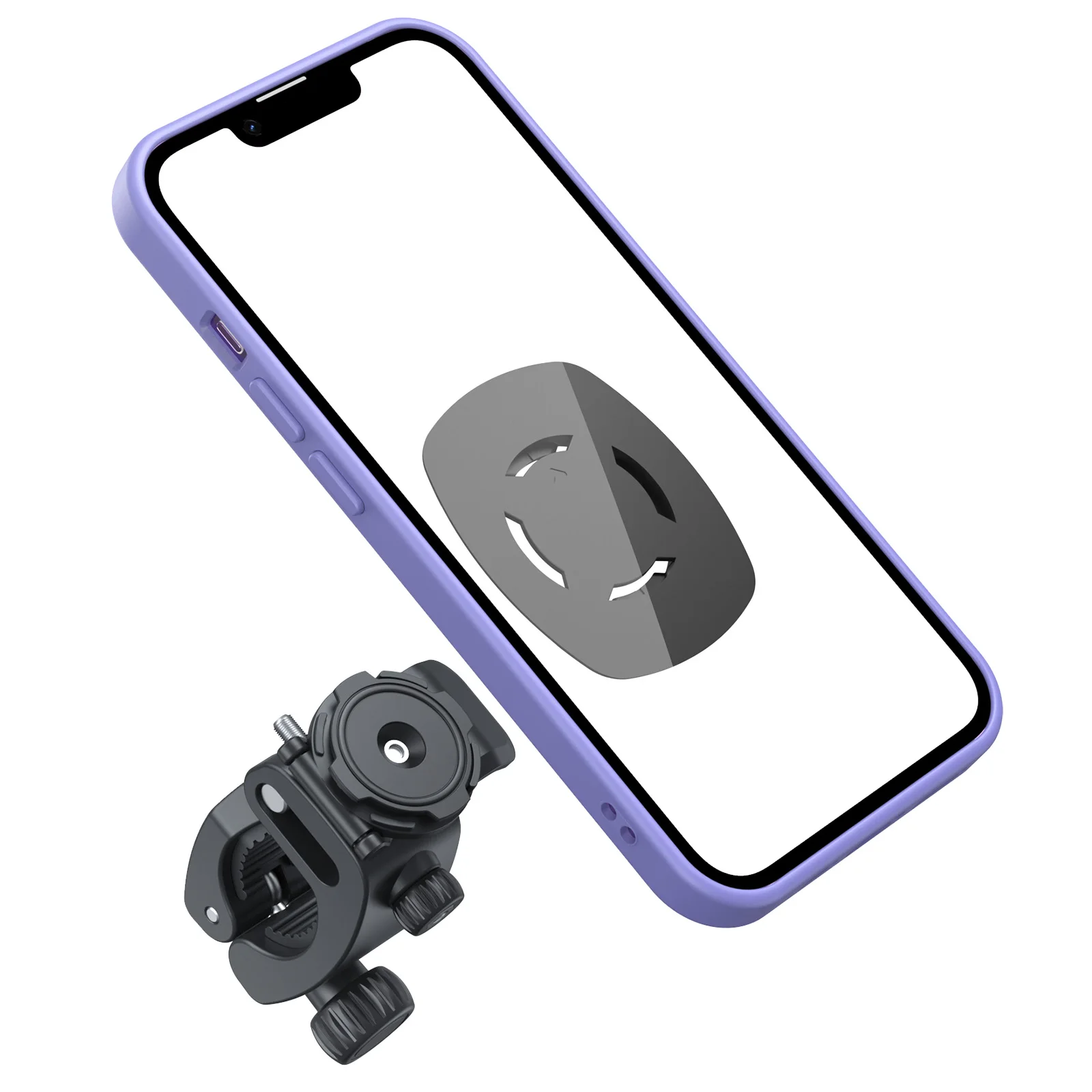 Neuer stoßfester Telefonhalter mit Rückspiegel für Motorradlenker 360° °   Drehbarer Griff, Sicherheitsschloss, Ständer, Unterstützung für Fahrrad, Roller