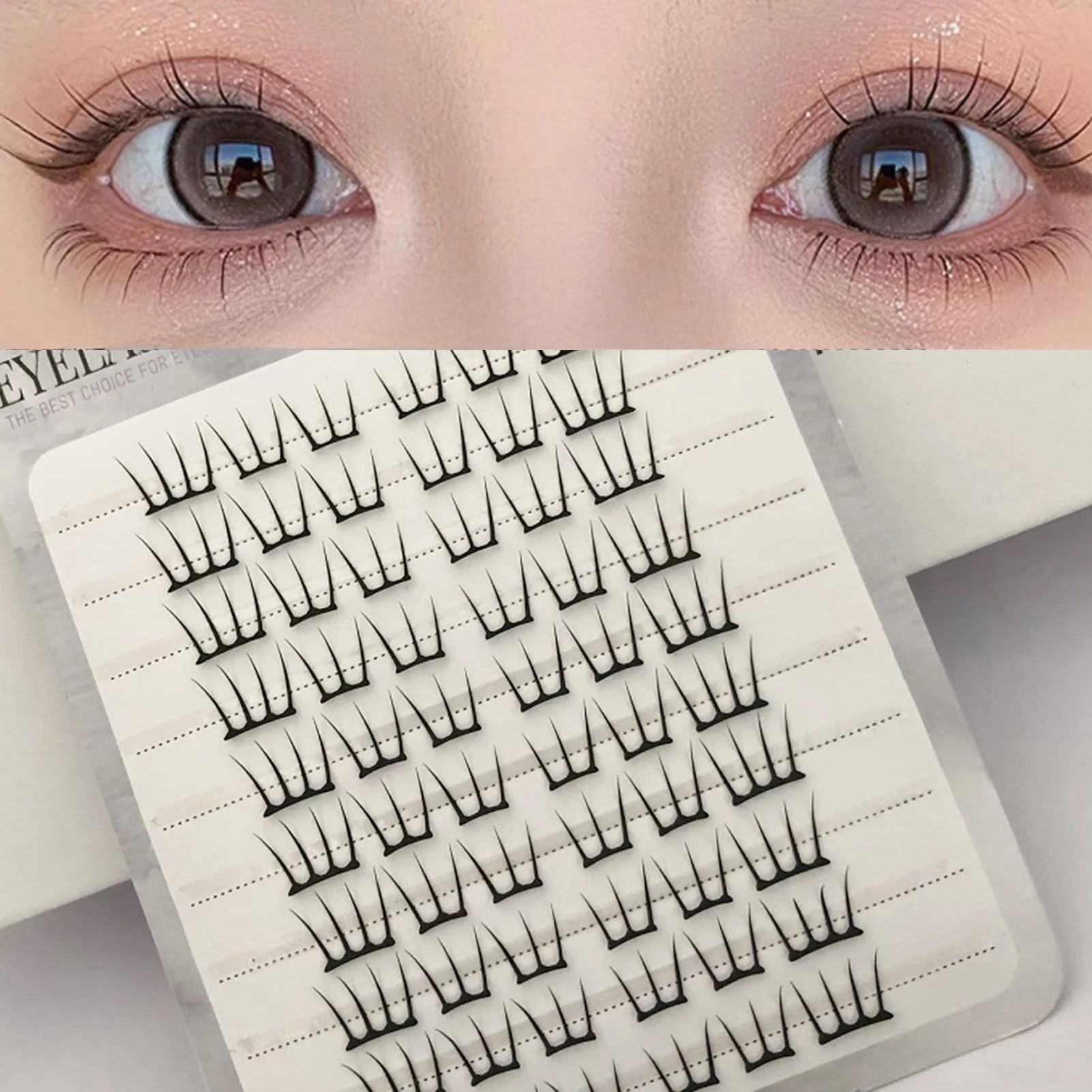 ธรรมชาติ DIY Wispy Fluffy Lash Extension เกาหลีทุกวัน Fluffy ขนตาปลอมกลุ่มที่สมบูรณ์แบบสําหรับสาว Night Out Eye แต่งหน้า