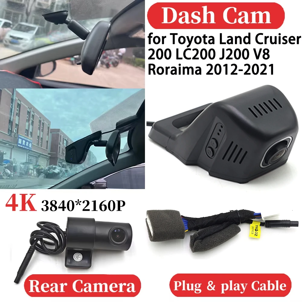 

ZJCGO UHD Car 4K Video Recorder DVR Dash Cam Dashboard Camera for Toyota Land Cruiser 200 LC200 J200 V8 Roraima 2012-2021