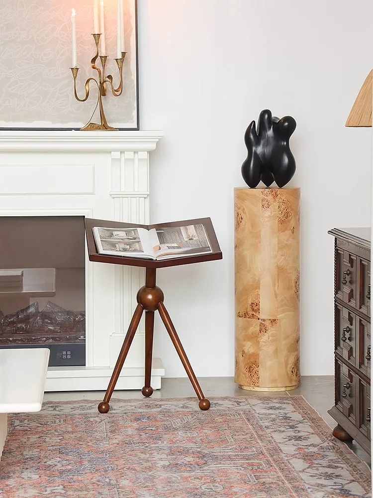 Vintage Style Home Decor Art Bookshelf Living Room Sofa Ornaments Solid Wood Material Music Stand Hotle Villa Photographic Prop
