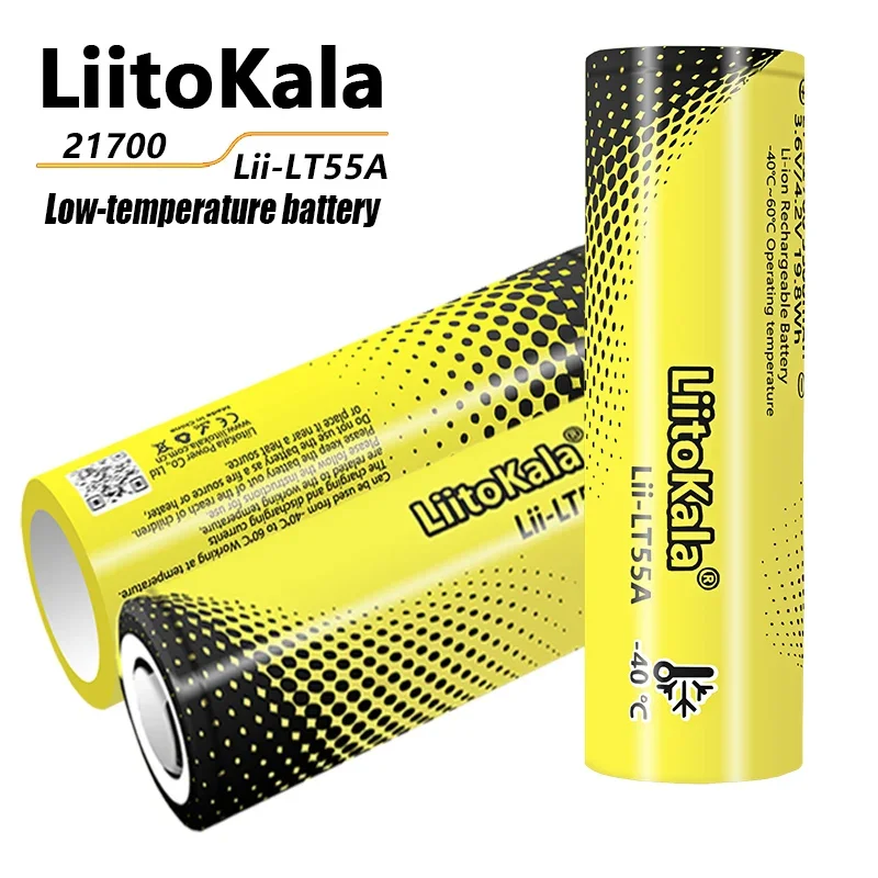 3PCS LiitoKala Lii-LT55A 21700 5500mah 3.7V Rechargeable Battery 1C High Power Discharge for -40° Low-temperature battery