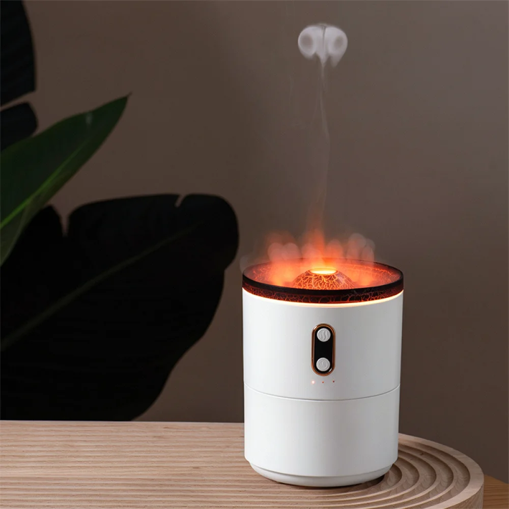 Night Light Volcano Humidifier Jellyfish Aromatherapy Diffuser Desktop Air Purifier Ultrasonic Mist Maker Fragrance Unit