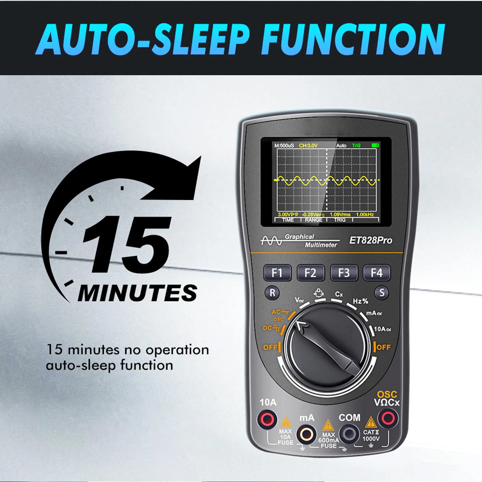 デジタルオシロスコープマルチメータ ET828Pro 2 in 1 50Msp 10MHz アナログ帯域幅 2.4 インチ画面ハンドヘルドオシロスコープマルチメータ