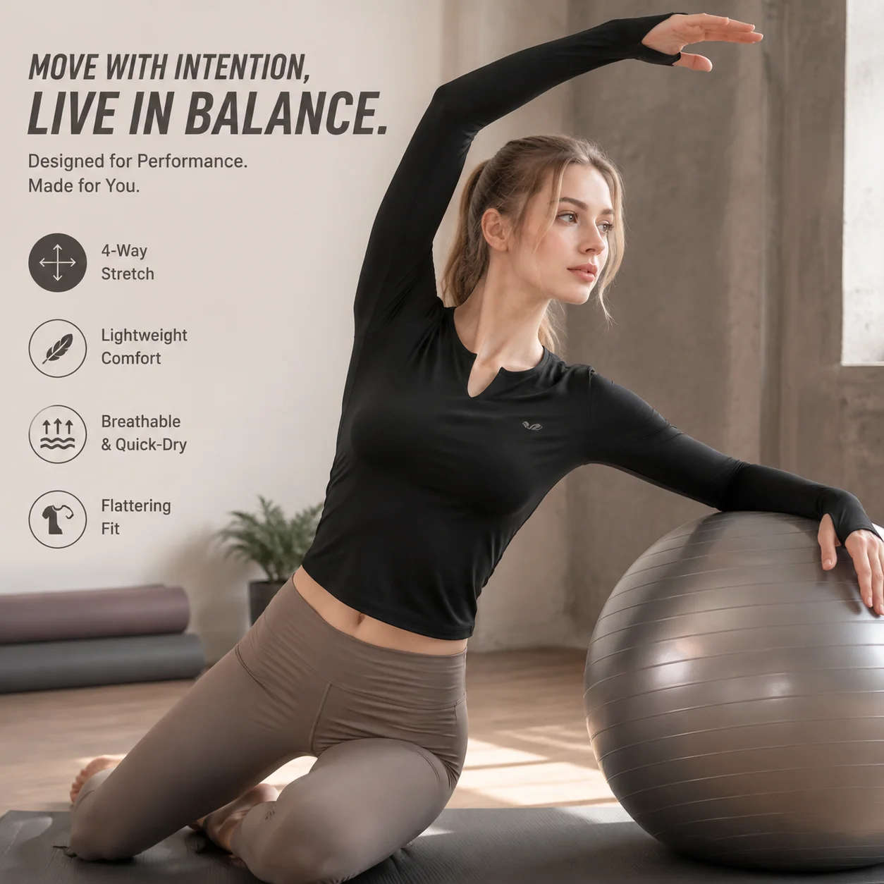 Veidoorn Women V Neck Long Sleeve Yoga T‑Shirt Soft Comfortable Fabric Sports Tops Fitness Workout Athletic Activewear Tees