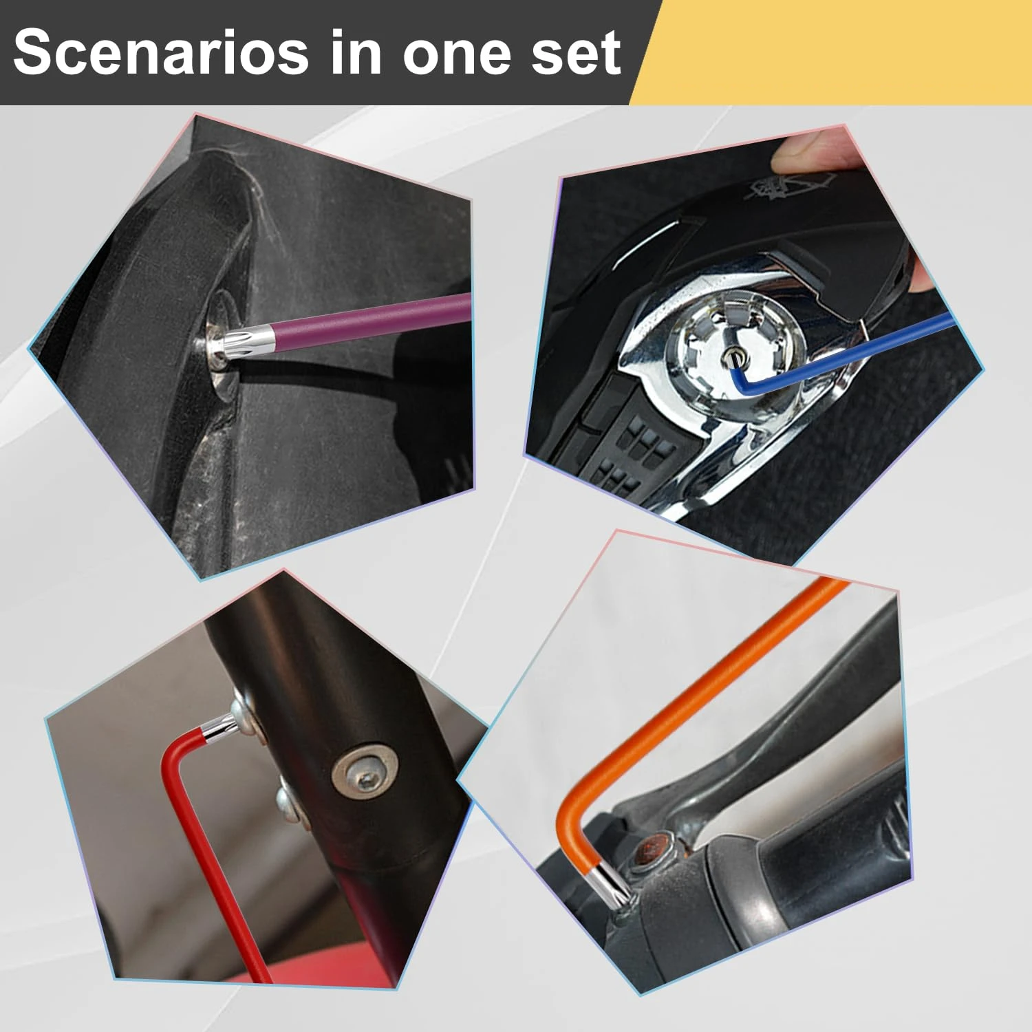 Chiavi a brugola professionali da 9 pezzi (1,5-10 mm) Kit chiavi a L Utensili manuali per chiavi esagonali per riparazione biciclette/auto/mobili/elettronica