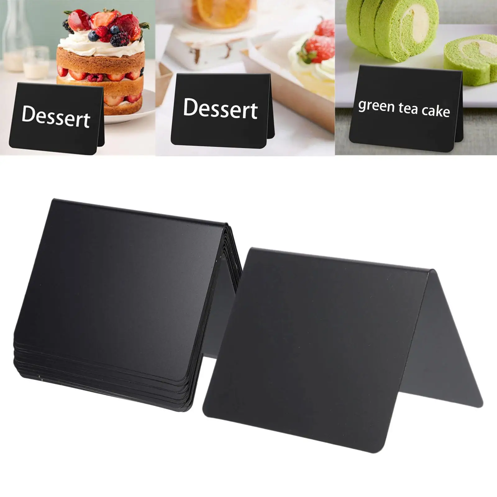 12x Table Signs Sides Price Tags Reusable Mini Chalkboards Signs for Retail