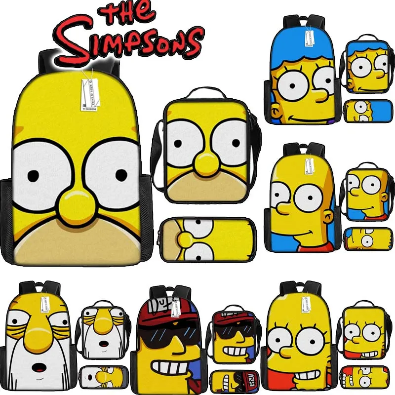 

Simpsons Homer Backpacks Oxford Waterproof Casual Travel Bag Set Men and Women Fashion Large Capacity Laptop School Bags Gifts