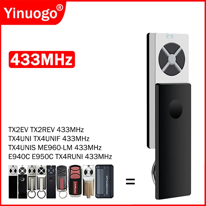 TX4UNIF TX4UNI TX4UNIS TX4RUNI TX2REV TX2EV Gate Remote Control 433MHz Garage Door Remote Control 433.92MHz Programming Learning